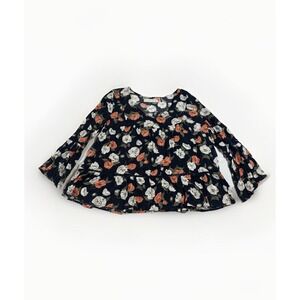 Abercrombie & Fitch Blouse Womens Large Babydoll Top Floral‎ 3/4 Bell Sleeve Y2K